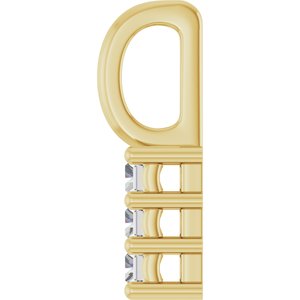 14K Yellow Gold 3.25x1.75 mm Straight Baguette Pendant Mounting – image 5