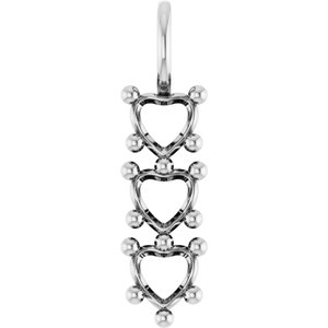 14K X1 White Gold 5x5 mm Heart Pendant Mounting – image 2