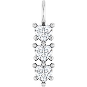 10K White Gold 5x5 mm Heart Pendant Mounting