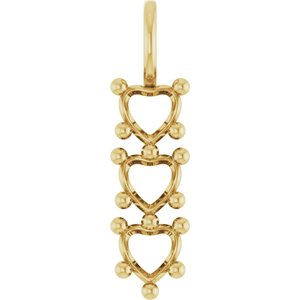 10K Yellow Gold 5x5 mm Heart Pendant Mounting – image 2
