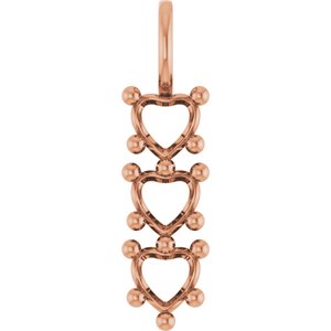 14K Rose Gold 5x5 mm Heart Pendant Mounting – image 2