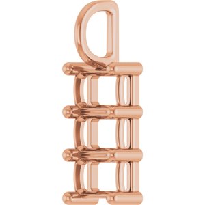 10K Rose Gold 6x4 mm Emerald Pendant Mounting – image 4