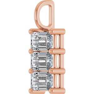 18K Rose Gold 6x4 mm Emerald Pendant Mounting – image 3