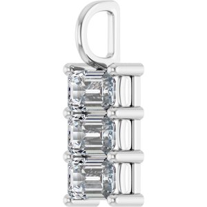 18K White Gold 6x4 mm Emerald Pendant Mounting – image 3