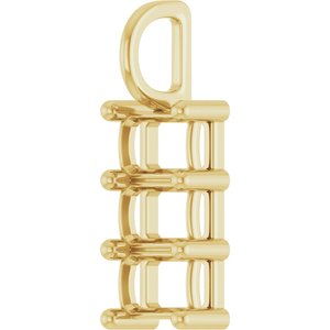 18K Yellow Gold 6x4 mm Emerald Pendant Mounting – image 4