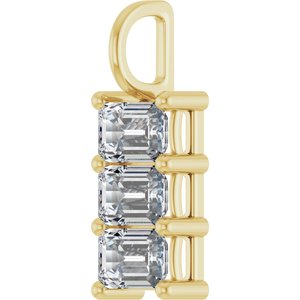 10K Yellow Gold 6x4 mm Emerald Pendant Mounting – image 3