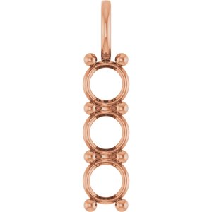 10K Rose Gold 6 mm Round Pendant Mounting – image 2