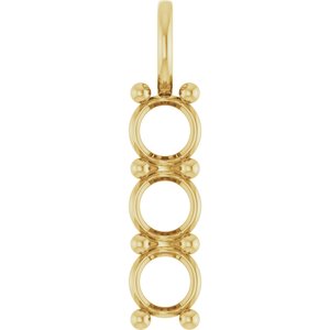 14K Yellow Gold 6 mm Round Pendant Mounting – image 2