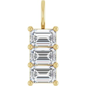 10K Yellow Gold 6x4 mm Emerald Pendant Mounting