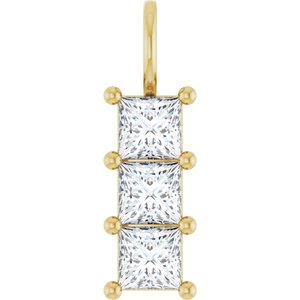 10K Yellow Gold 4.5x4.5 mm Square Pendant Mounting