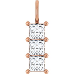 10K Rose Gold 4.5x4.5 mm Square Pendant Mounting