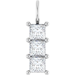 Platinum 4.5x4.5 mm Square Pendant Mounting