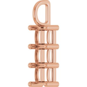 14K Rose Gold 4.5x4.5 mm Square Pendant Mounting – image 4