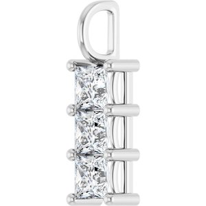 14K White Gold 4.5x4.5 mm Square Pendant Mounting – image 3