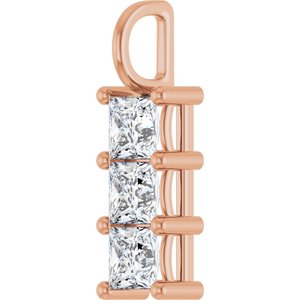 18K Rose Gold 4.5x4.5 mm Square Pendant Mounting – image 3