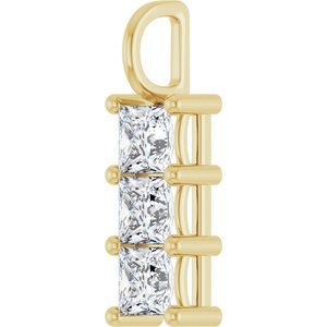 18K Yellow Gold 4.5x4.5 mm Square Pendant Mounting – image 3