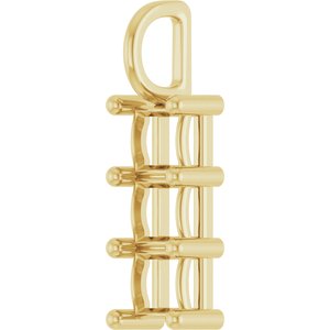 10K Yellow Gold 4.5x4.5 mm Square Pendant Mounting – image 4