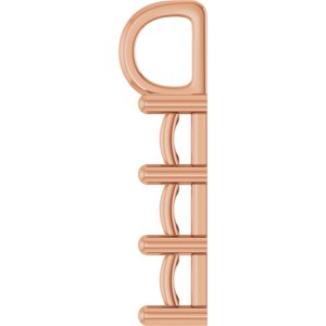 18K Rose Gold 4.5x4.5 mm Square Pendant Mounting – image 6