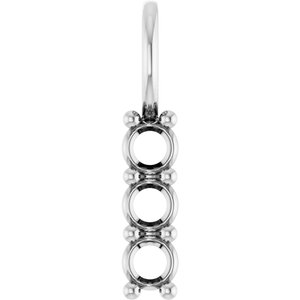 14K X1 White Gold 3 mm Round Pendant Mounting – image 2