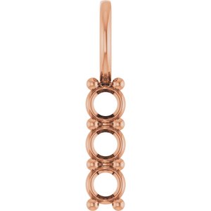 10K Rose Gold 3 mm Round Pendant Mounting – image 2