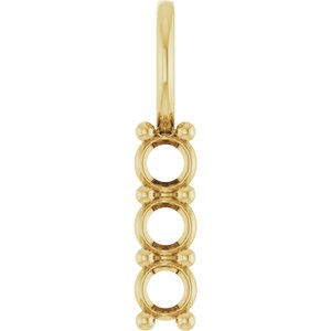 14K Yellow Gold 3 mm Round Pendant Mounting – image 2