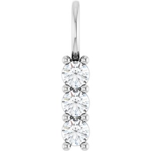 14K White Gold 3 mm Round Pendant Mounting