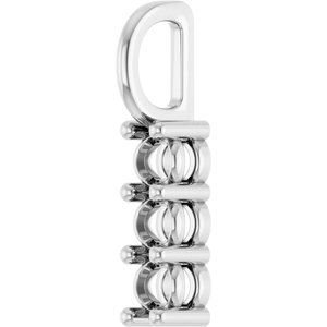 18K White Gold 3 mm Round Pendant Mounting – image 4