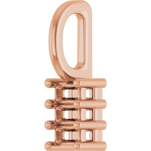 10K Rose Gold 2.75x1.5 mm Straight Baguette Pendant Mounting – image 4