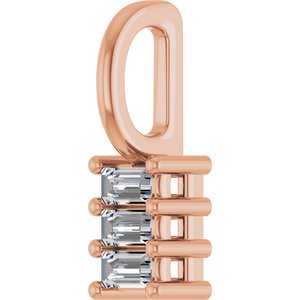 10K Rose Gold 2.75x1.5 mm Straight Baguette Pendant Mounting – image 3