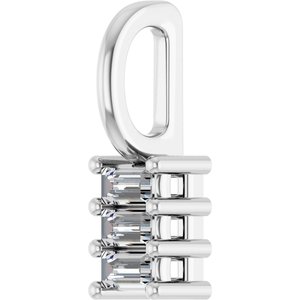 10K White Gold 2.75x1.5 mm Straight Baguette Pendant Mounting – image 3