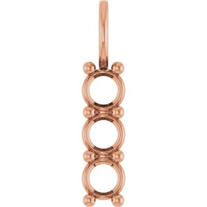 10K Rose Gold 4.1 mm Round Pendant Mounting – image 2