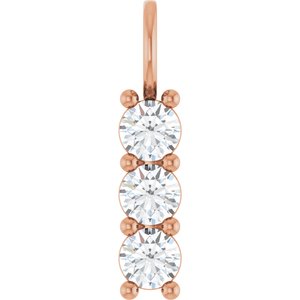 18K Rose Gold 4.1 mm Round Pendant Mounting