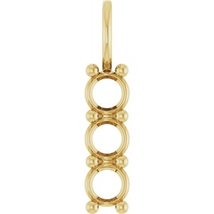 14K Yellow Gold 4.1 mm Round Pendant Mounting – image 2