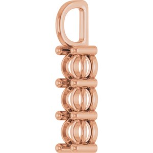 18K Rose Gold 4.1 mm Round Pendant Mounting – image 4