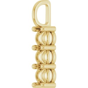 14K Yellow Gold 4.1 mm Round Pendant Mounting – image 4