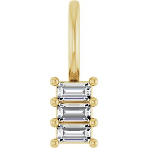 14K Yellow Gold 2.75x1.5 mm Straight Baguette Pendant Mounting