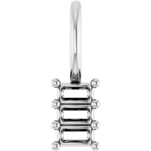 18K White Gold 2.75x1.5 mm Straight Baguette Pendant Mounting – image 2