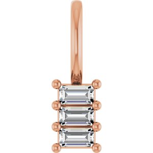 18K Rose Gold 2.75x1.5 mm Straight Baguette Pendant Mounting