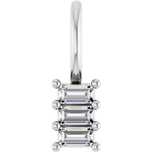 10K White Gold 2.75x1.5 mm Straight Baguette Pendant Mounting
