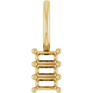 10K Yellow Gold 2.75x1.5 mm Straight Baguette Pendant Mounting – image 2
