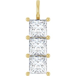 18K Yellow Gold 8x8 mm Square Pendant Mounting
