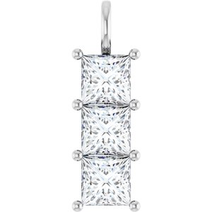 Sterling Silver 8x8 mm Square Pendant Mounting
