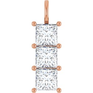 18K Rose Gold 8x8 mm Square Pendant Mounting