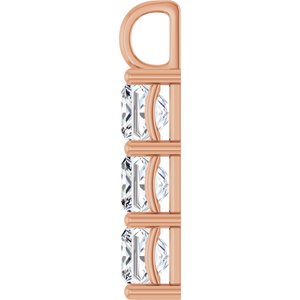 18K Rose Gold 8x8 mm Square Pendant Mounting – image 5
