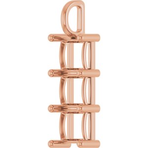 14K Rose Gold 8x8 mm Square Pendant Mounting – image 4