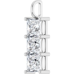 18K White Gold 8x8 mm Square Pendant Mounting – image 3