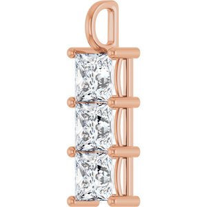 18K Rose Gold 8x8 mm Square Pendant Mounting – image 3