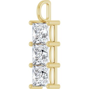 14K Yellow Gold 8x8 mm Square Pendant Mounting – image 3