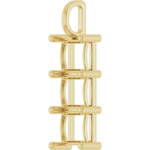 18K Yellow Gold 8x8 mm Square Pendant Mounting – image 4