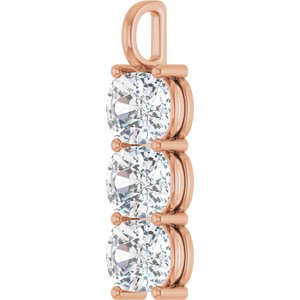 10K Rose Gold 12x10 mm Elongated Cushion Pendant Mounting – image 3